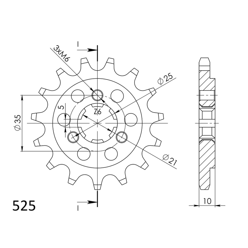 Ritzel SUPERSPROX 14T, 525