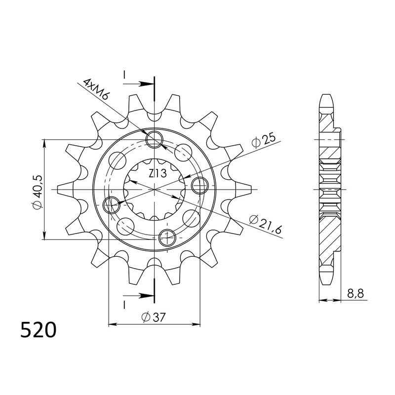 Ritzel SUPERSPROX 14T, 520