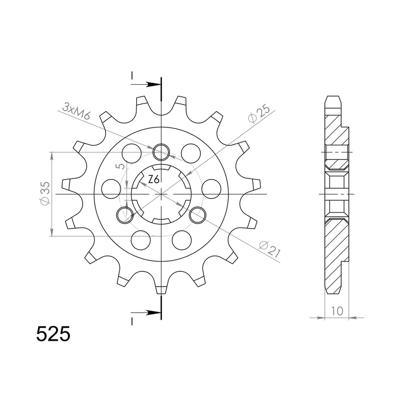 Ritzel SUPERSPROX 15T, 525