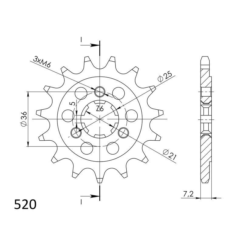 Ritzel SUPERSPROX 15T, 520