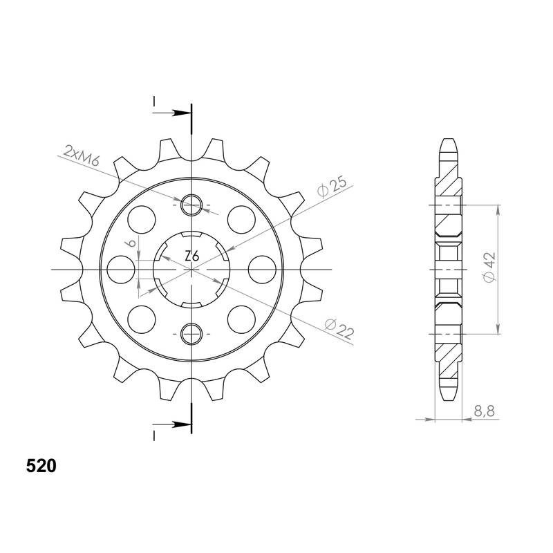 Ritzel SUPERSPROX 16T, 520