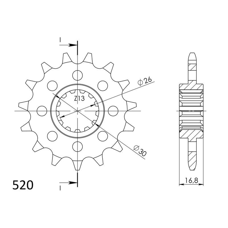 Ritzel SUPERSPROX 16T, 520