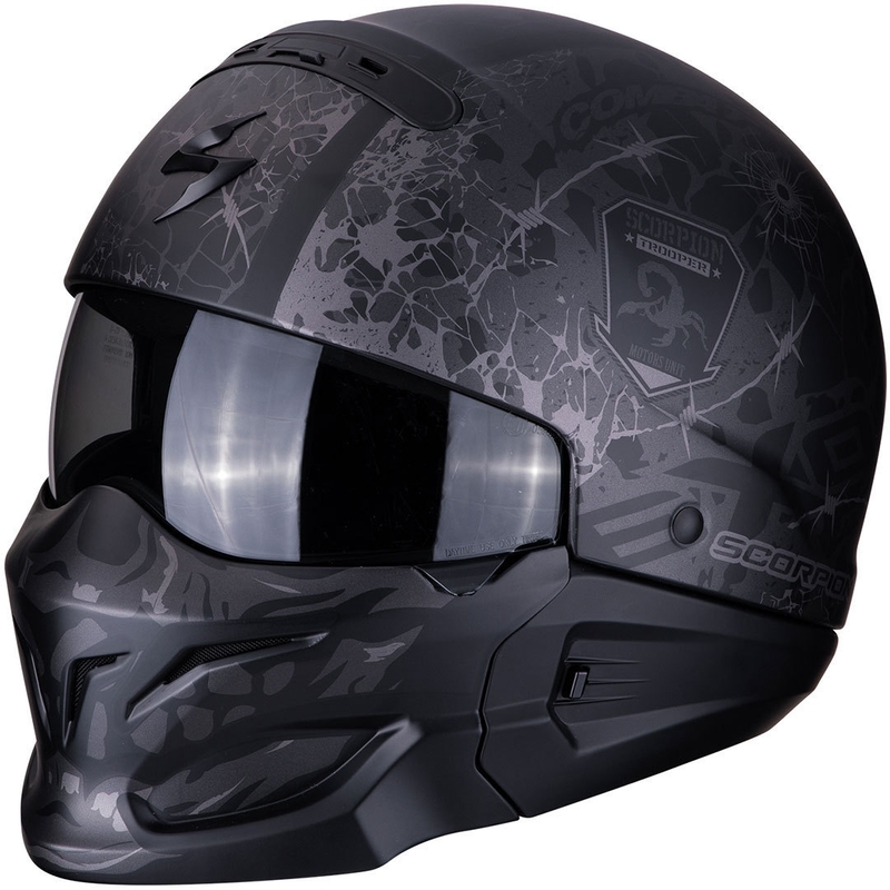Skorpion EXO-COMBAT Stealth Helm schwarz-silber