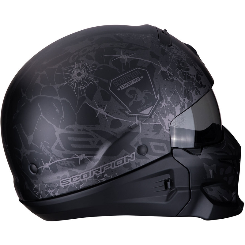 Skorpion EXO-COMBAT Stealth Helm schwarz-silber