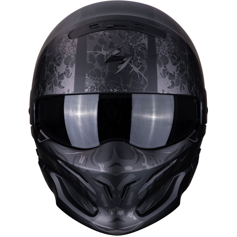 Skorpion EXO-COMBAT Stealth Helm schwarz-silber