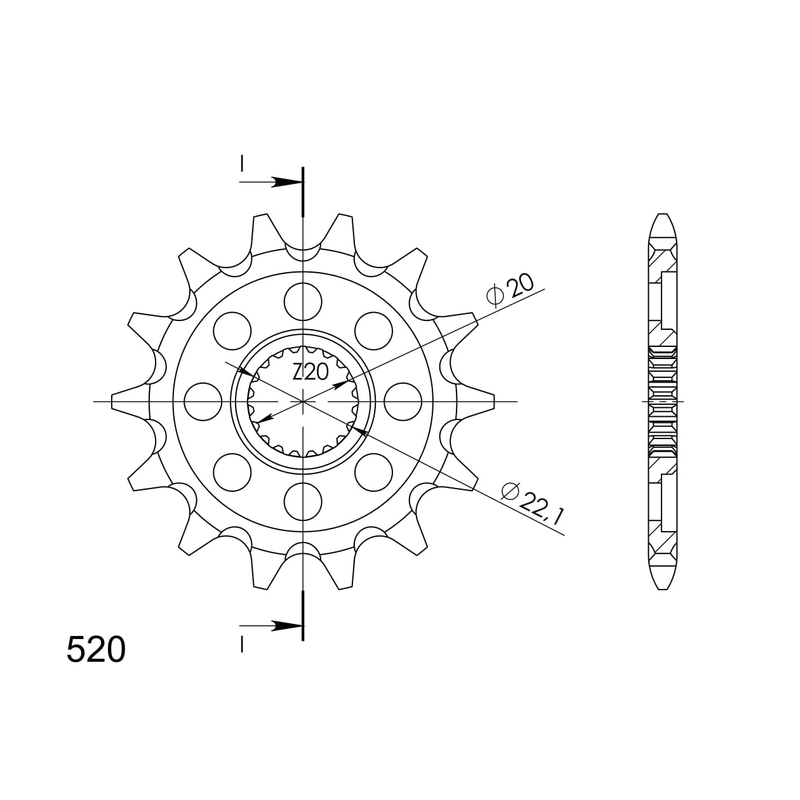 Ritzel SUPERSPROX 13T, 520