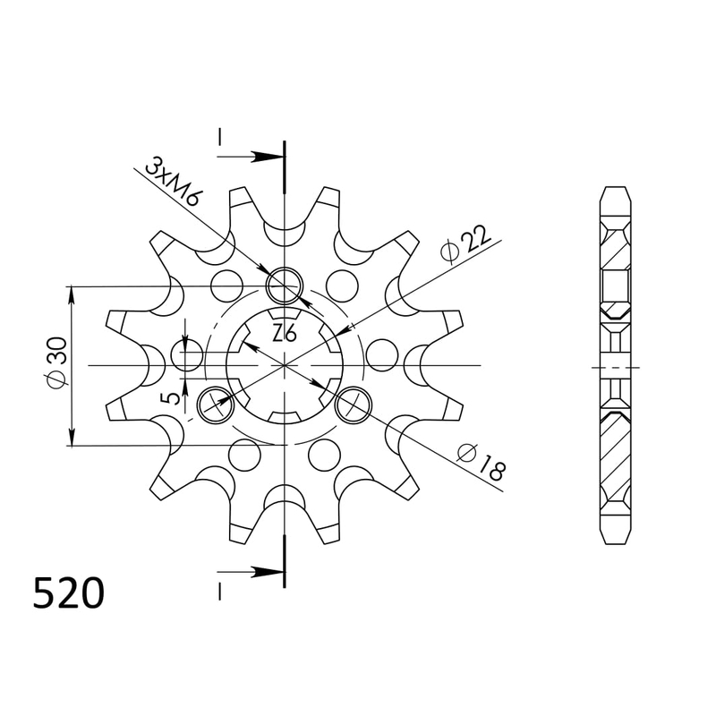 Ritzel SUPERSPROX 12T, 520