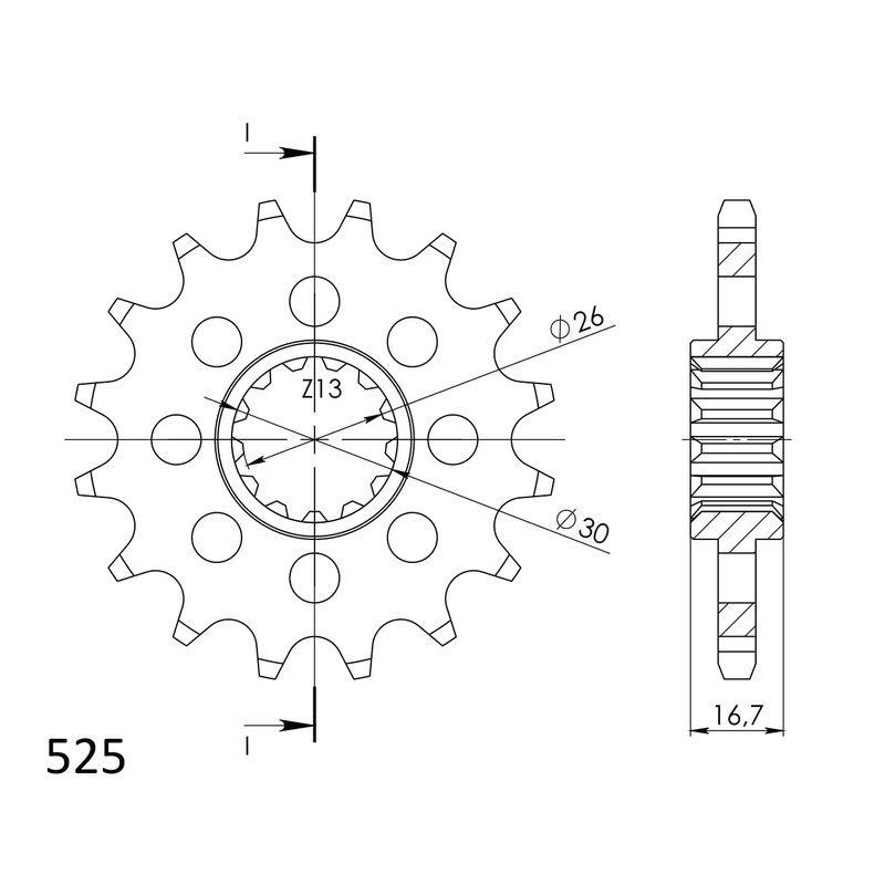 Ritzel SUPERSPROX 17T, 525