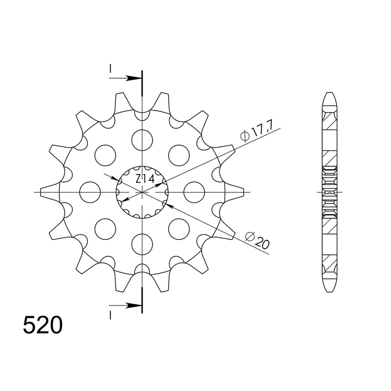 Ritzel SUPERSPROX 12T, 520