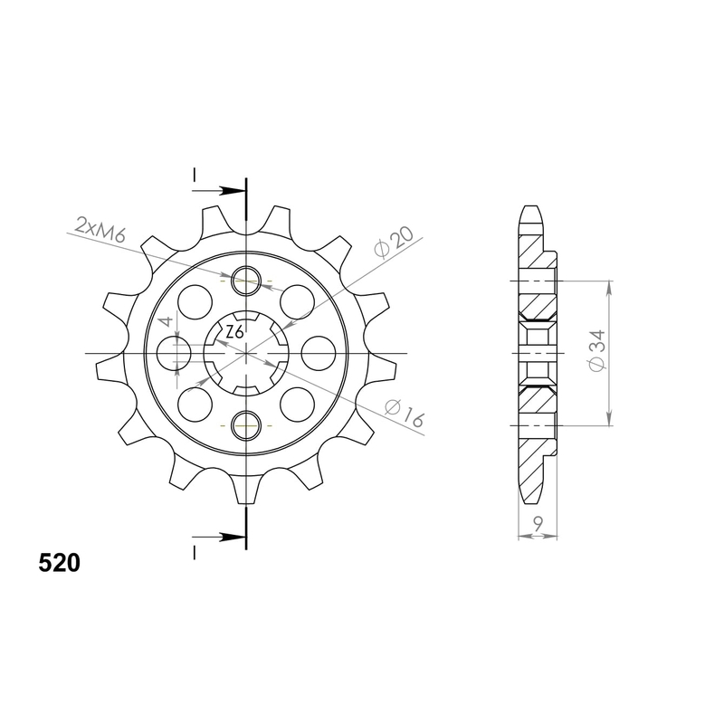 Ritzel SUPERSPROX 13T, 520