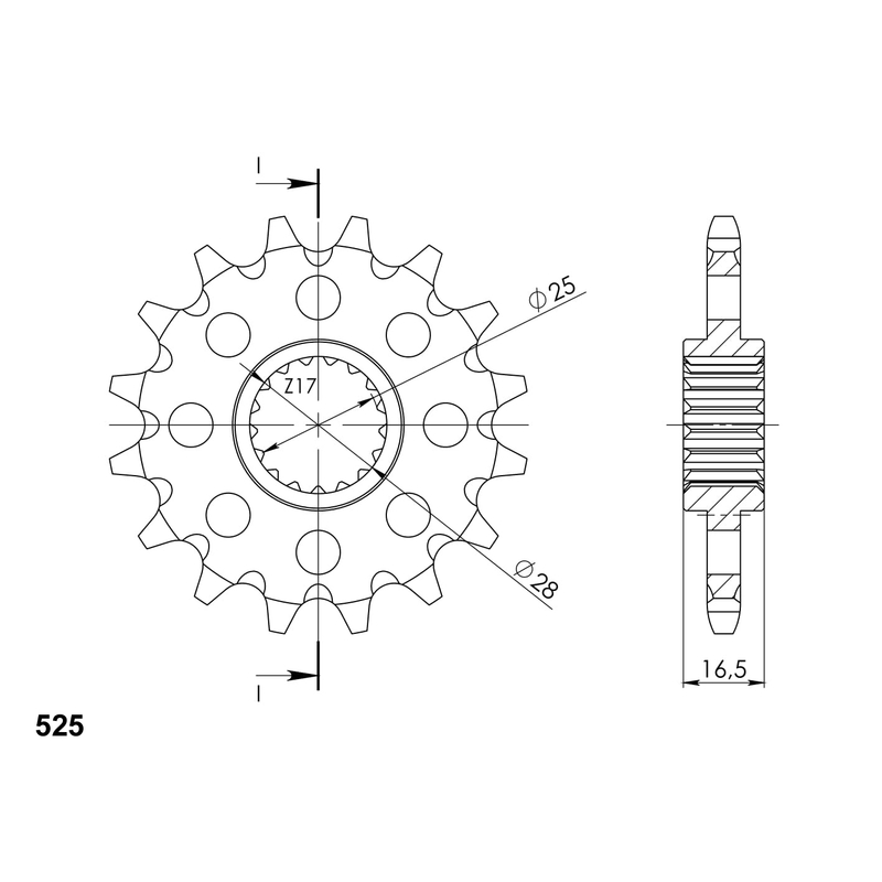 Ritzel SUPERSPROX 17T, 525