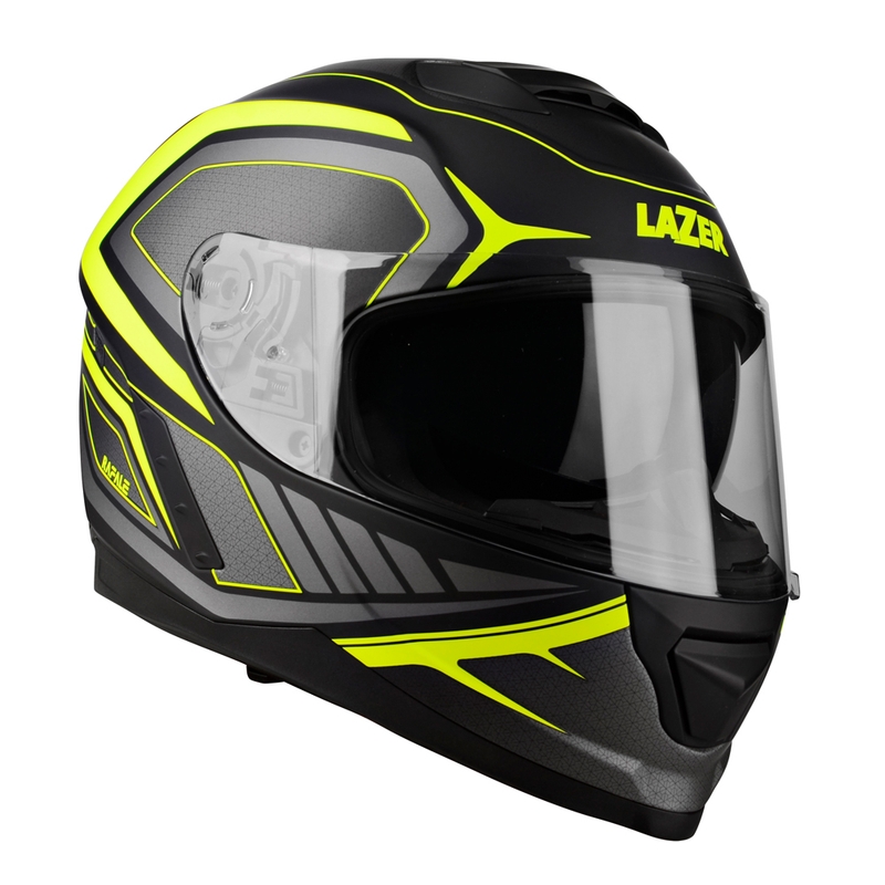 Integral Motorradhelm Lazer Rafale Hexa schwarz-fluo gelb Ausverkauf