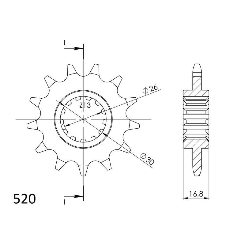 Ritzel SUPERSPROX 13T, 520 Ausverkauf
