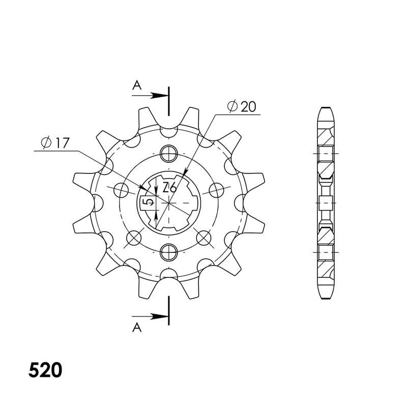 Ritzel SUPERSPROX 13T, 520