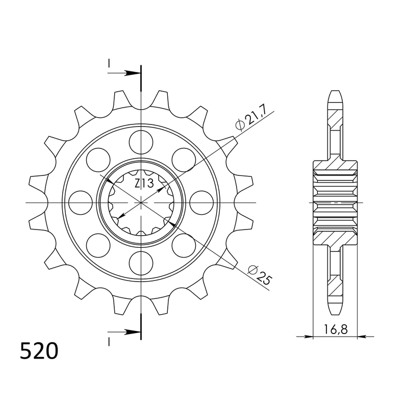 Ritzel SUPERSPROX 17T, 520