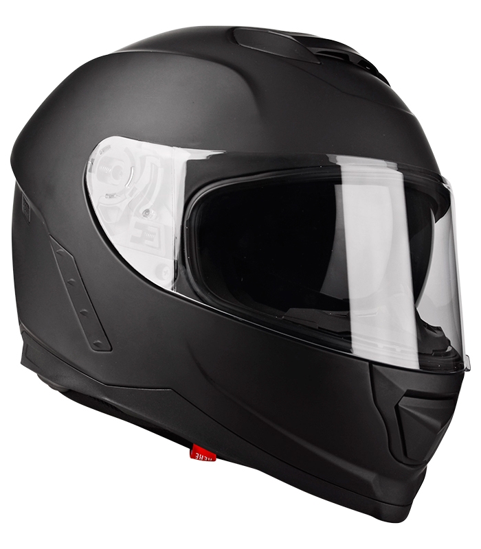 Motorradhelm Schwarz Matt Verspiegelt