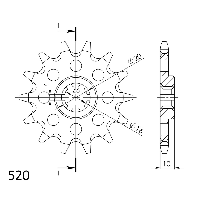 Ritzel SUPERSPROX 13T, 520