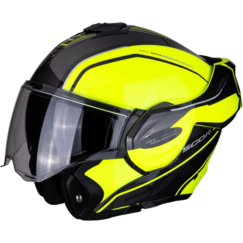 Kipphelm Scorpion EXO-TECH Time-Off fluo gelb-silber Ausverkauf