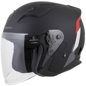 Cassida Reflex 2.0 Safety Jethelm matt schwarz-rot-grau-silber reflektierend