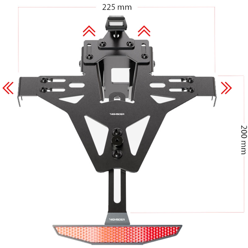 Kennzeichenhalter inkl. Beleuchtung Highsider Akron RS PRO Aprilia schwarz