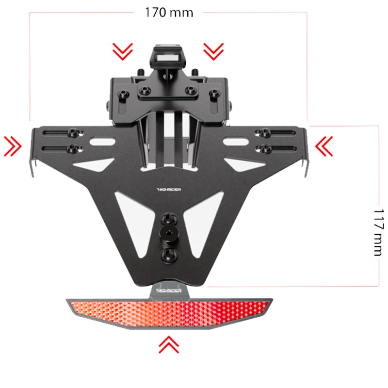 Kennzeichenhalter inkl. Beleuchtung Highsider Akron RS PRO Aprilia schwarz