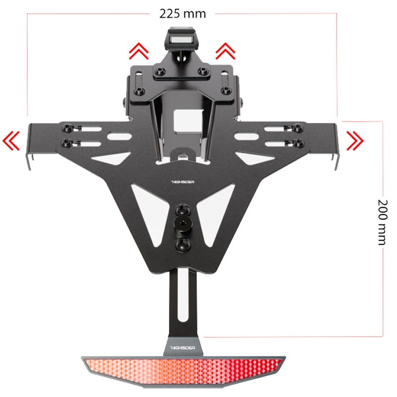 Kennzeichenhalter mit Beleuchtung Highsider Kennzeichenhalter Akron RS PRO KTM 690 SMC R schwarz