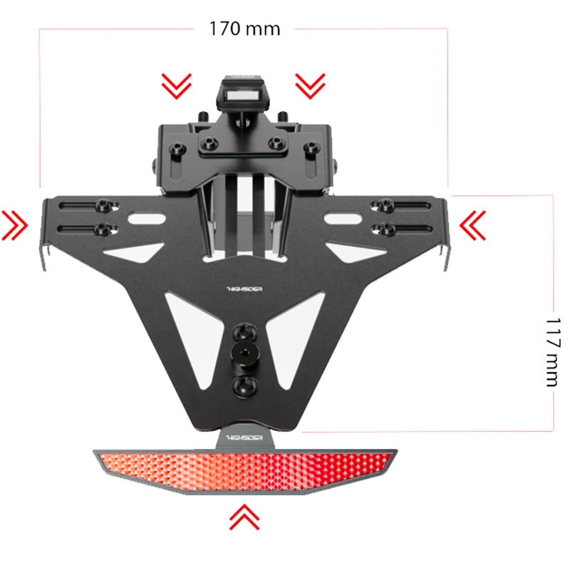 Kennzeichenhalter mit Beleuchtung Highsider Akron RS PRO Honda CBR 650 F schwarz
