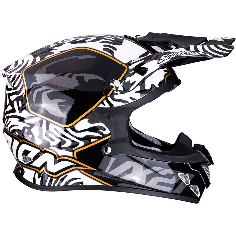 Motocross Helm Scorpion VX-21 Air Gnarly schwarz und weiß