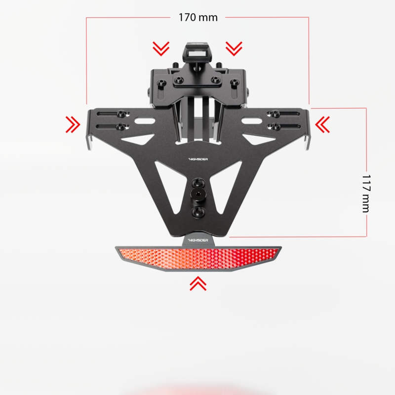 Kennzeichenhalter mit Beleuchtung Highsider Akron RS PRO Kawasaki Z 900, Z H2 schwarz