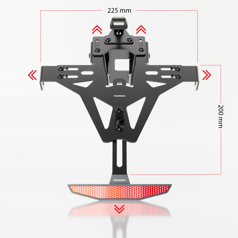 Kennzeichenhalter mit Beleuchtung Highsider Akron RS PRO Kawasaki Z 900, Z H2 schwarz