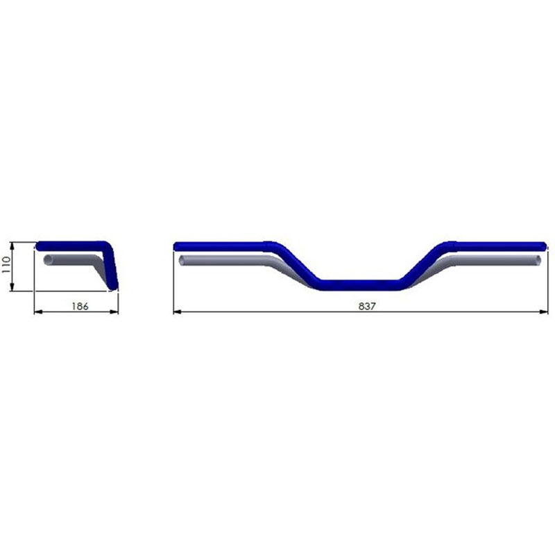 Motorradlenker Highsider PRO Flat Track Lenker chrom
