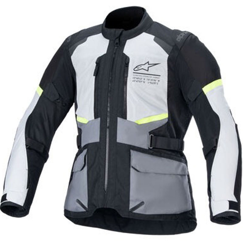 Motorradjacke Alpinestars Andes Air Drystar hellgrau-dunkelgrau-schwarz-fluogelb