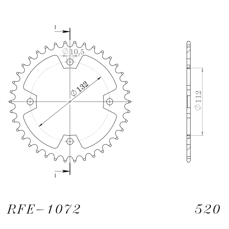 Ketten Rad SUPERSPROX schwarz 38T, 520