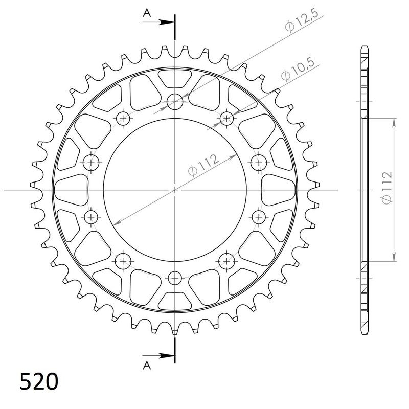 Ketten Rad SUPERSPROX schwarz 43T, 520 Ausverkauf