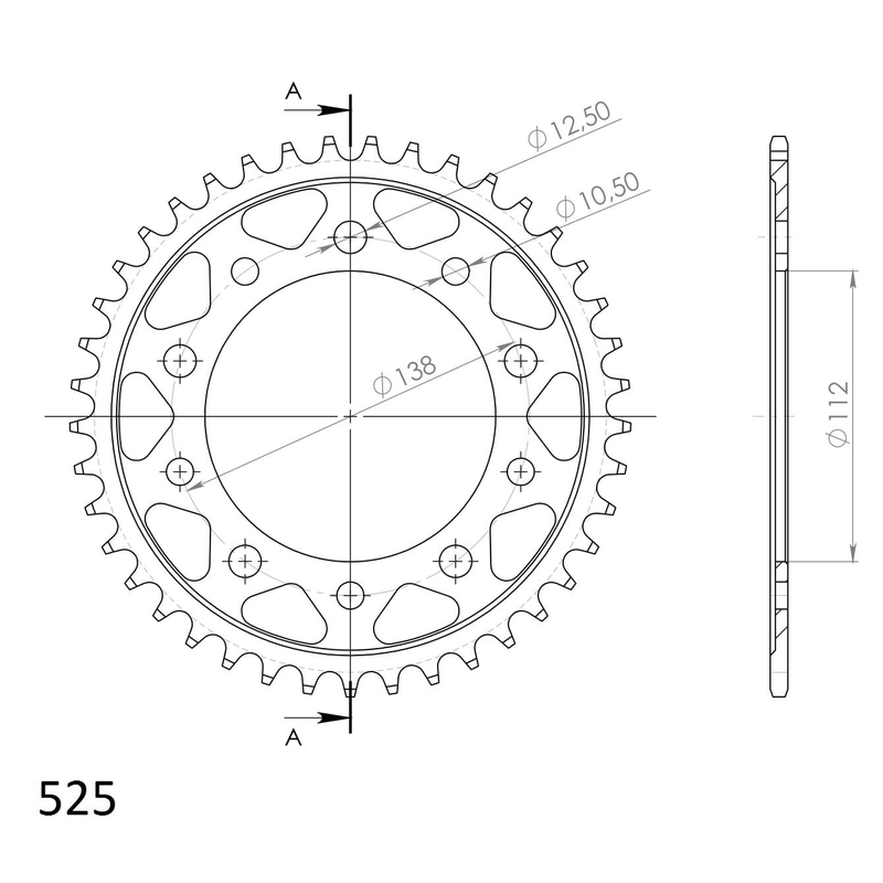 Ketten Rad SUPERSPROX schwarz 42T, 525