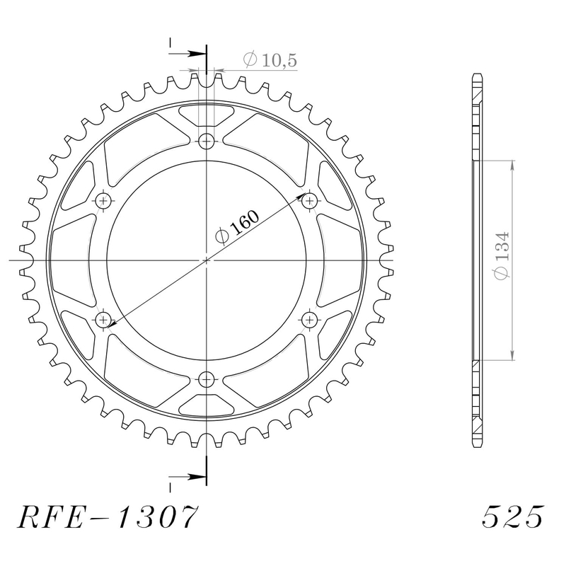 Ketten Rad SUPERSPROX schwarz 45T, 525