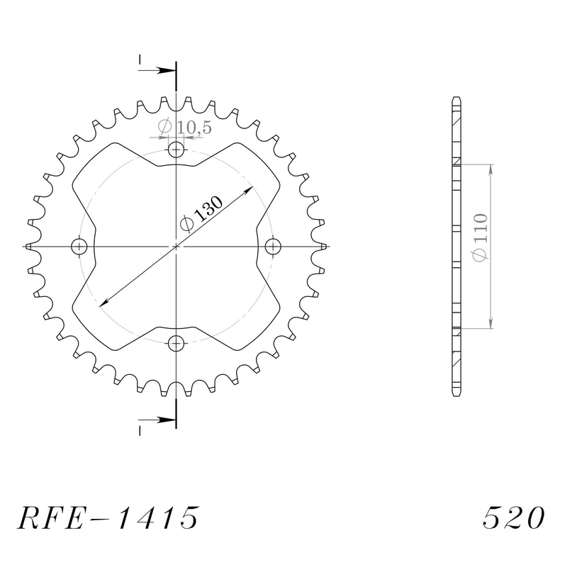 Ketten Rad SUPERSPROX schwarz 38T, 520