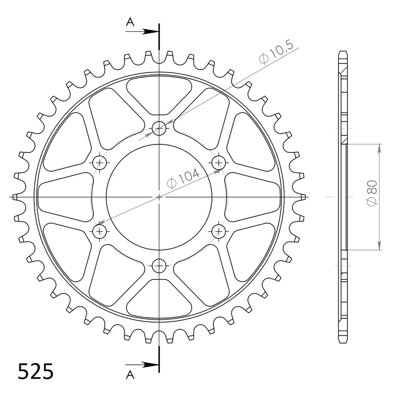 Ketten Rad SUPERSPROX schwarz 42T, 525