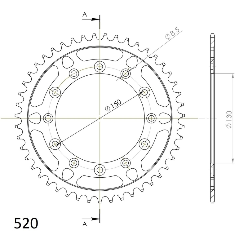 Ketten Rad SUPERSPROX schwarz 47T, 520