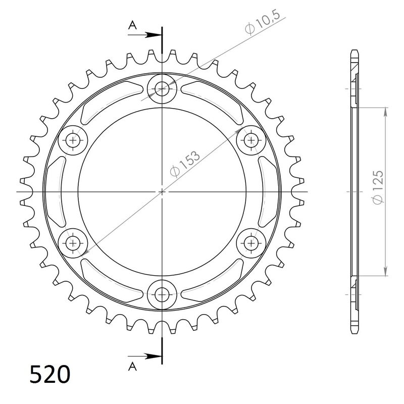 Ketten Rad SUPERSPROX schwarz 40T, 520