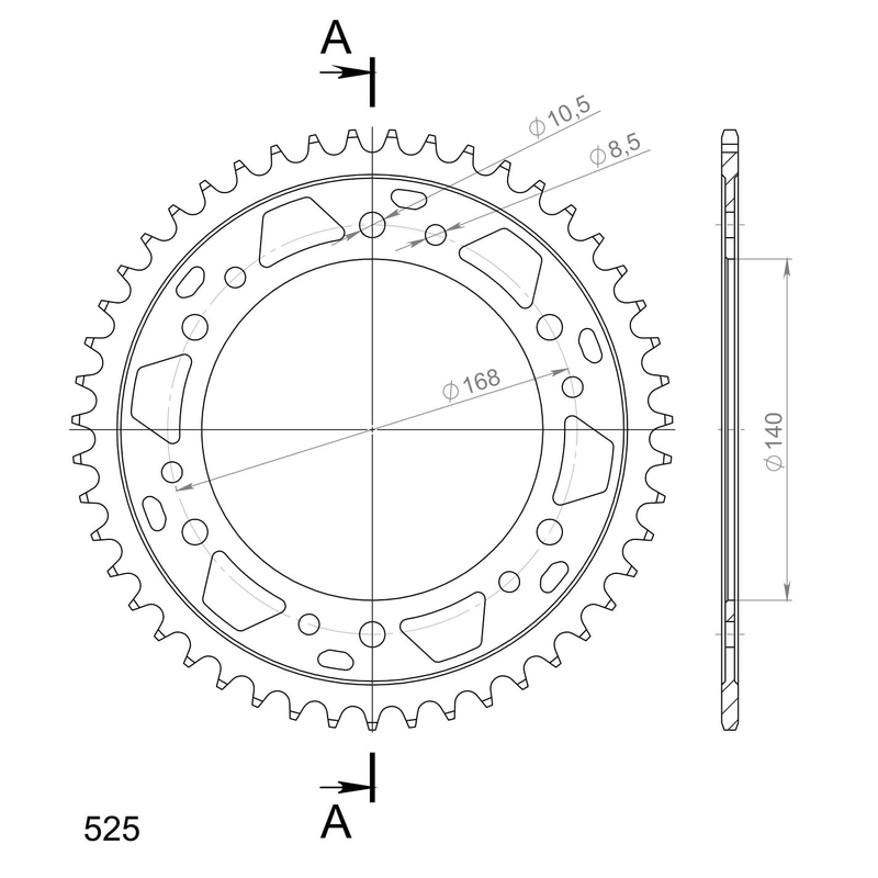 Ketten Rad SUPERSPROX schwarz 47T, 525 Ausverkauf