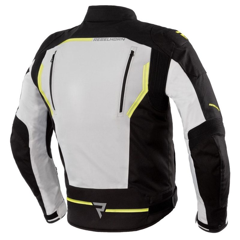 Rebelhorn Borg schwarz-grau-fluorgelbe Motorradjacke
