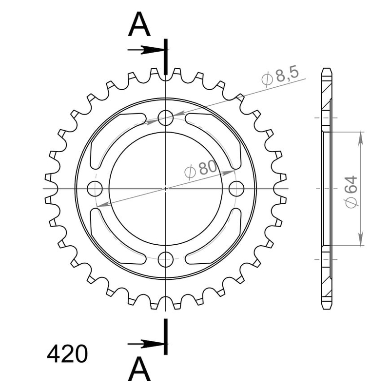 Ketten Rad SUPERSPROX schwarz 32T, 420