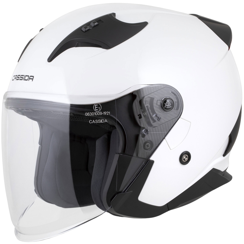 Cassida Reflex 2.0 Solid Jet-Motorradhelm weiß-schwarz