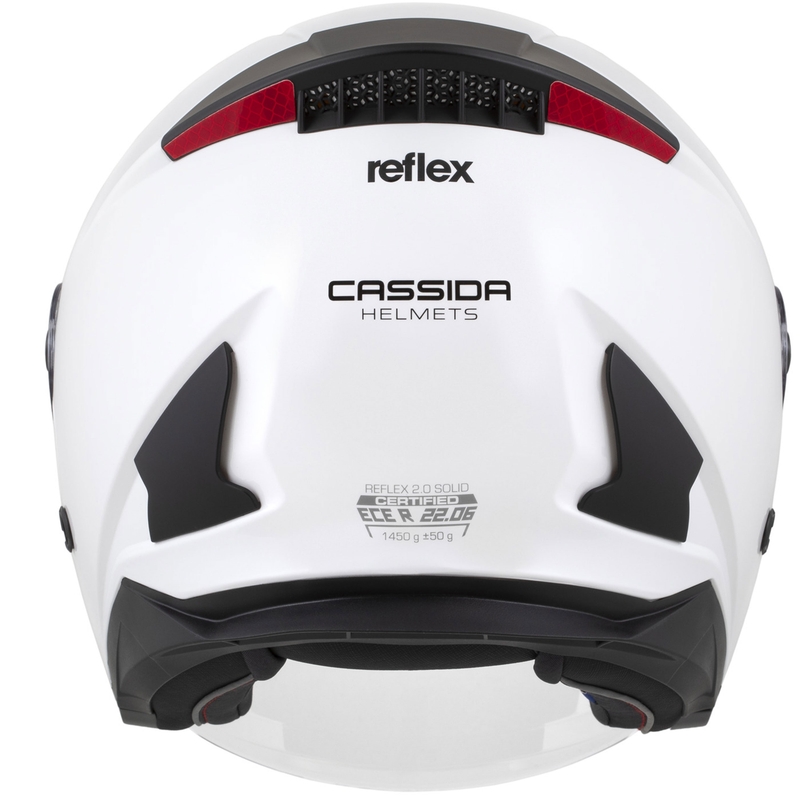 Cassida Reflex 2.0 Solid Jet-Motorradhelm weiß-schwarz