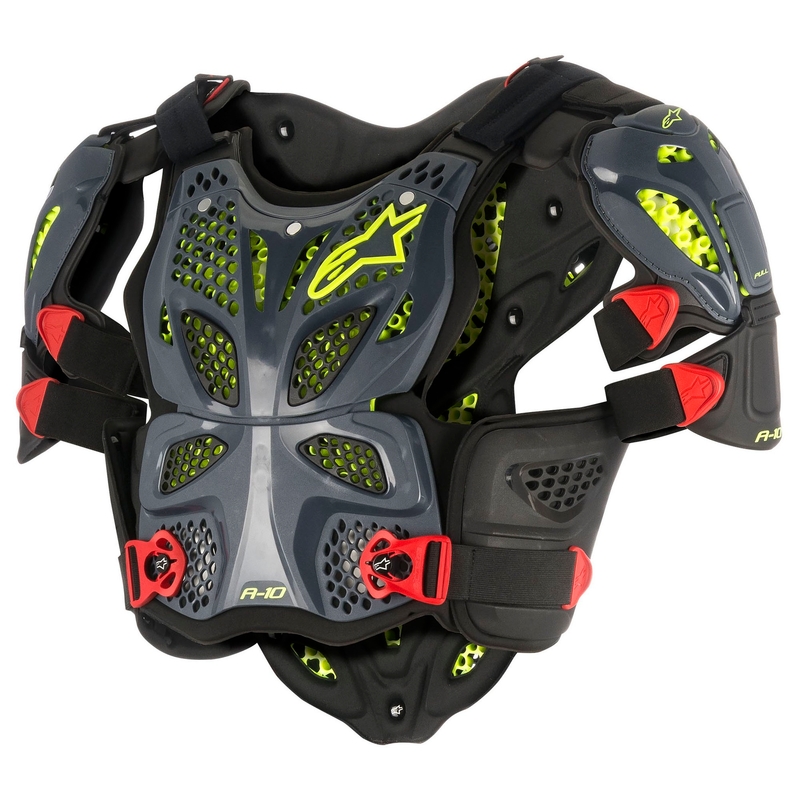 Alpinestars A-10 schwarz-rot-fluorgelb Körperschutzweste Ausverkauf