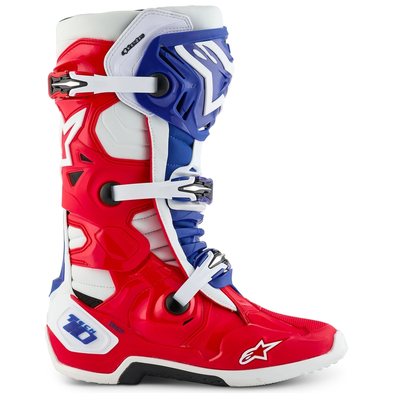 Motorradstiefel Alpinestars Tech 10 Limited Edition FORTITUDE Weiß-Blau-Rot