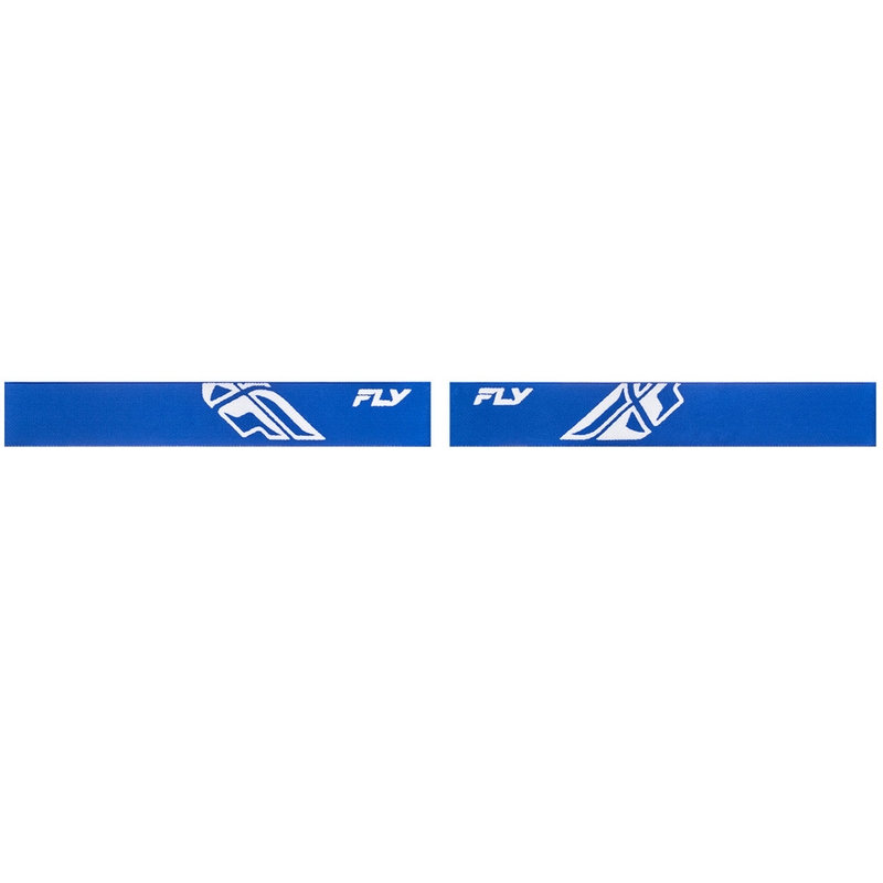 Fly Racing Focus blau-weiße Motocrossbrille mit klarem Plexiglas