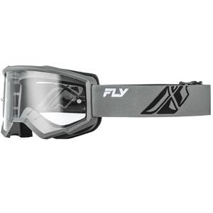 Fly Racing Focus grau-schwarz II Motocrossbrille mit klarem Plexiglas