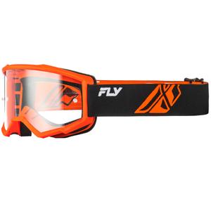 FLY Racing Focus schwarz-orange II Kinder Motocrossbrille mit klarem Plexiglas